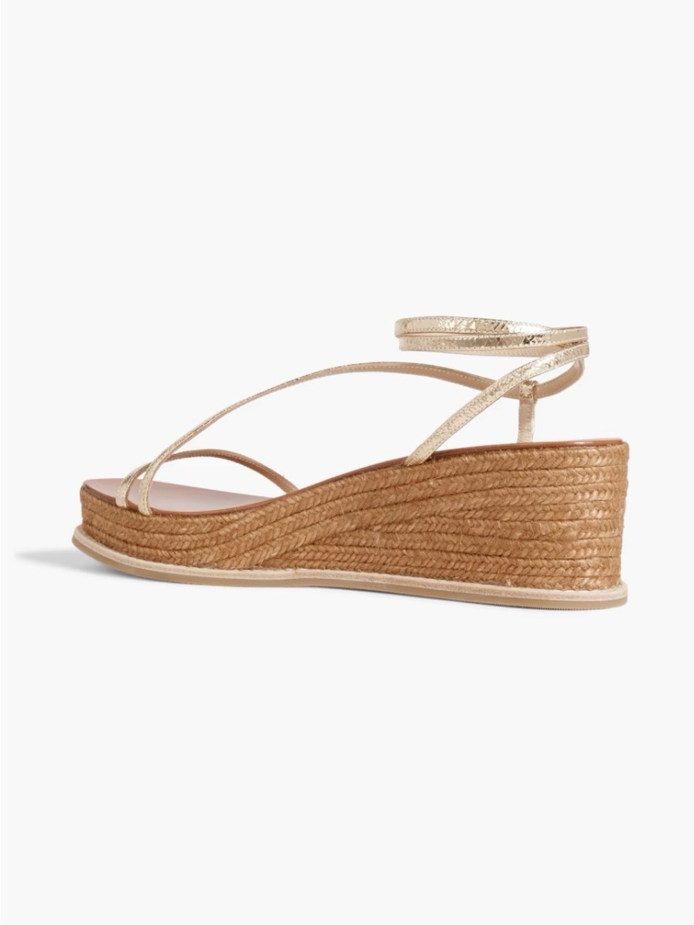 Jimmy Choo Metallic Gold Espadrille Wedge Sandals - Picture 6 of 6
